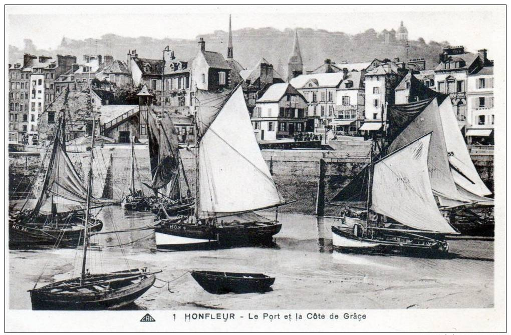 CPA...HONFLEUR..LE PORT ET LA COTE DE GRACE.. .PRIX : 1,49 € - Honfleur