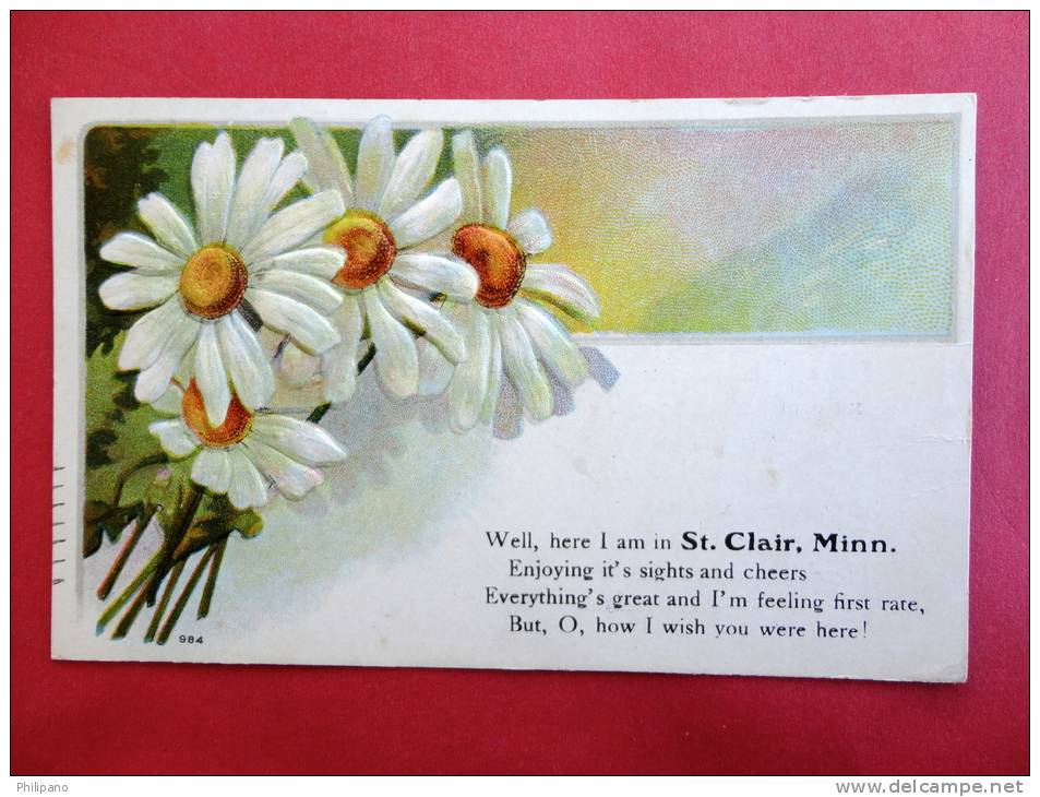 Embossed Flower Desig---- ST. Clair Minn  1909 Cancel ---  Ref  453 - Autres & Non Classés