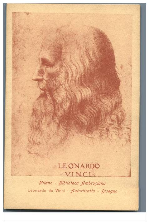 Milano - Biblioteca Ambrosiana - Leonardo Da Vinci, Autoritratto, Disegno - Italy 1910s - Paintings