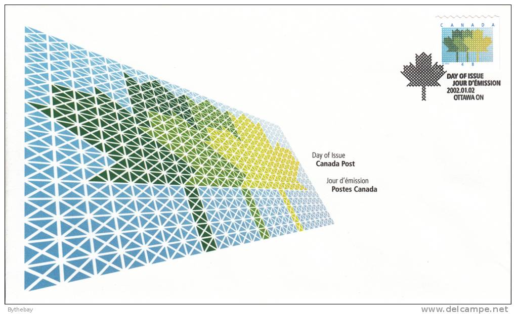 Canada FDC Scott #1927 48c Stylized Maple Leaf - 2001-2010