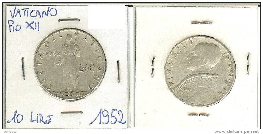 Vaticano, Pio XII, 10 Lire 1952 - Vatican