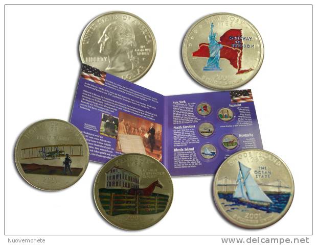 STATI UNITI D'AMERICA  UNITED STATES OF AMERICA 2001 5 QUARTER DOLLAR COINS - 1999-2009: State Quarters