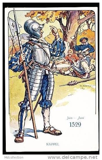 SUISSE  DIVERS /  Le Soldat Suisse à Travers Les âges - Juin 1529  - Kappel  /  BELLE CARTE COULEUR - Avers