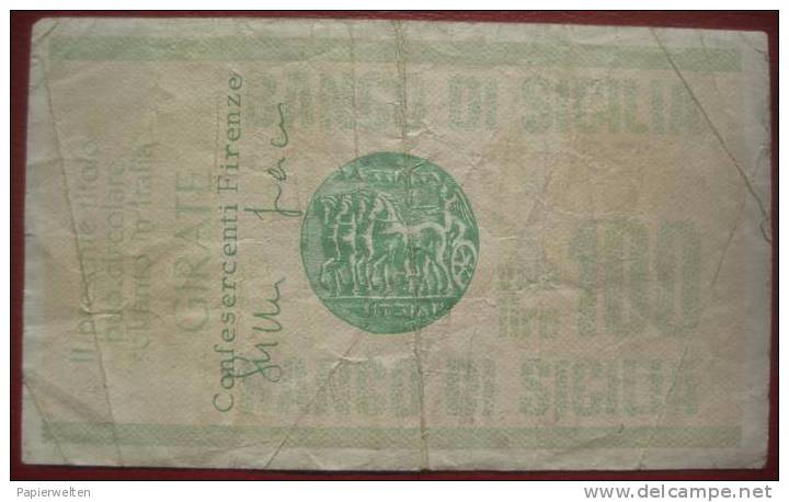 100 Lire 25.10.1976 Banco Di Sicilia (Confesercenti Firenze) - [10] Checks And Mini-checks