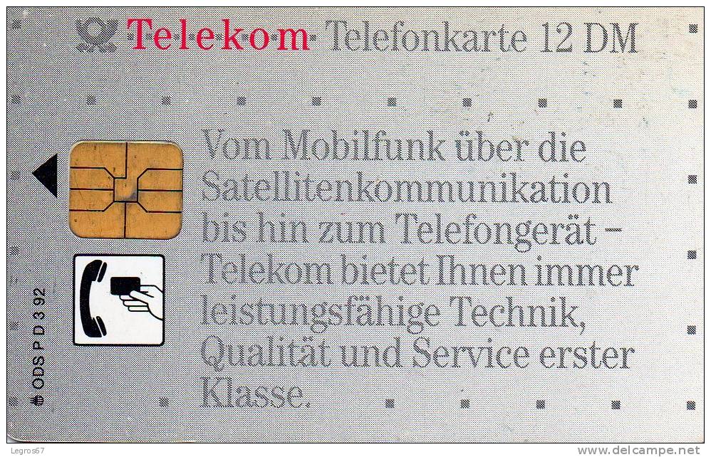 TELECARTE T 12 DM - HIGH TECH VON MENSCH... - A + AD-Series : Publicitaires - D. Telekom AG