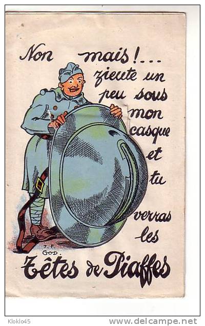 Militaire Humour - Non Mais ! Zieute Un Peu Sous  Mon Casque ...CPA Système 10 Vues Au Dos GARDE A VOUS - A Systèmes