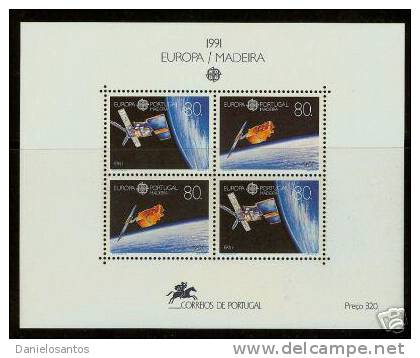 Portugal 1991 Madeira Europa CEPT Stellites ERS-1 Souvenir Sheet Bloque Bloc Bloco Nº 122 MNH - 1991