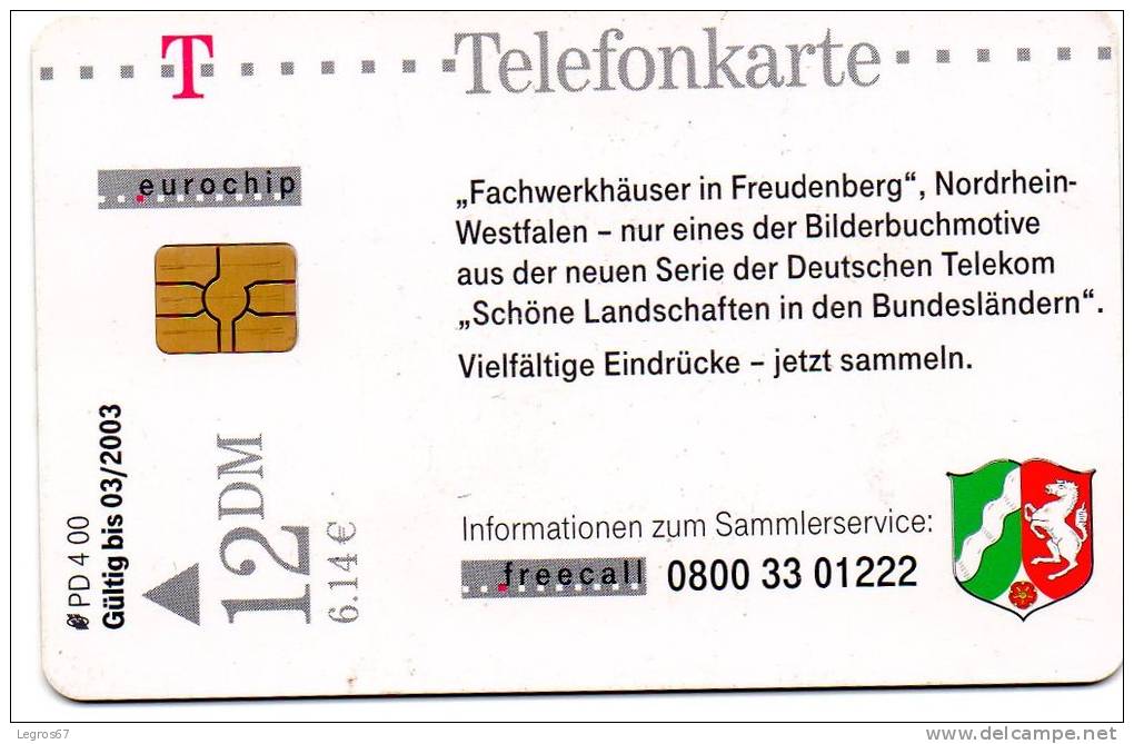 TELECARTE T 12 DM - FREUDENBERG 03/03 - GSM, Voorafbetaald & Herlaadbare Kaarten