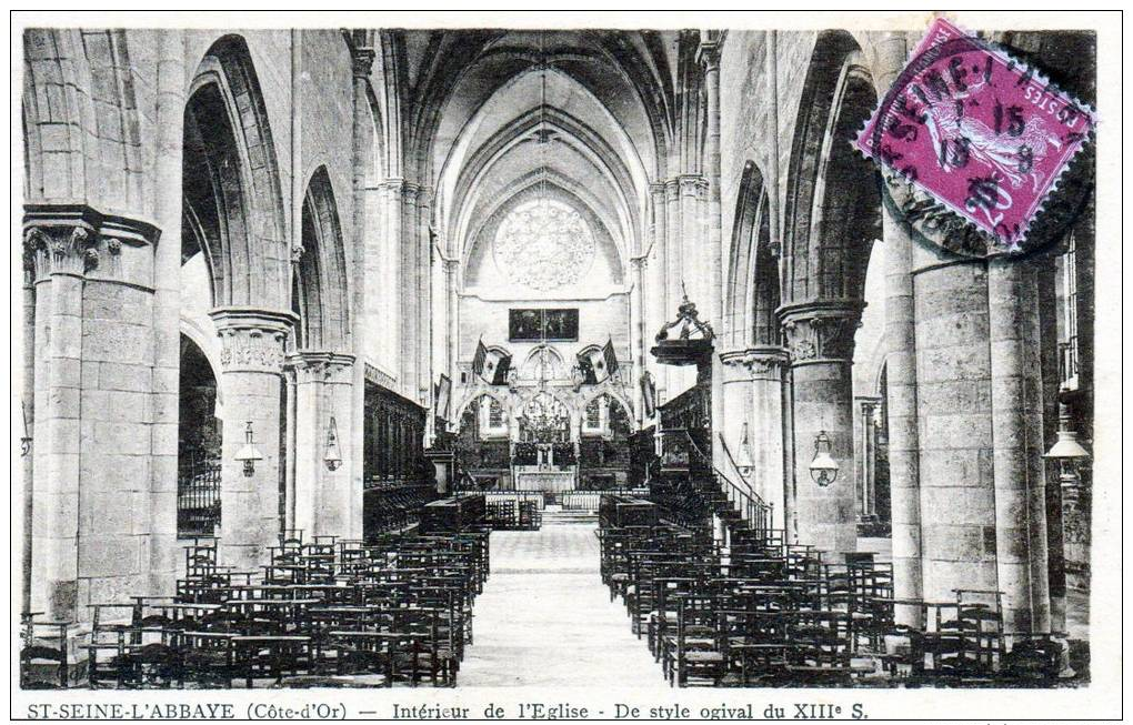 CPA...  SAINT SEINE L´ABBAYE..INTERIEUR DE L´EGLISE..XIII° SIECLE..PR IX : 1,45 € - Autres & Non Classés