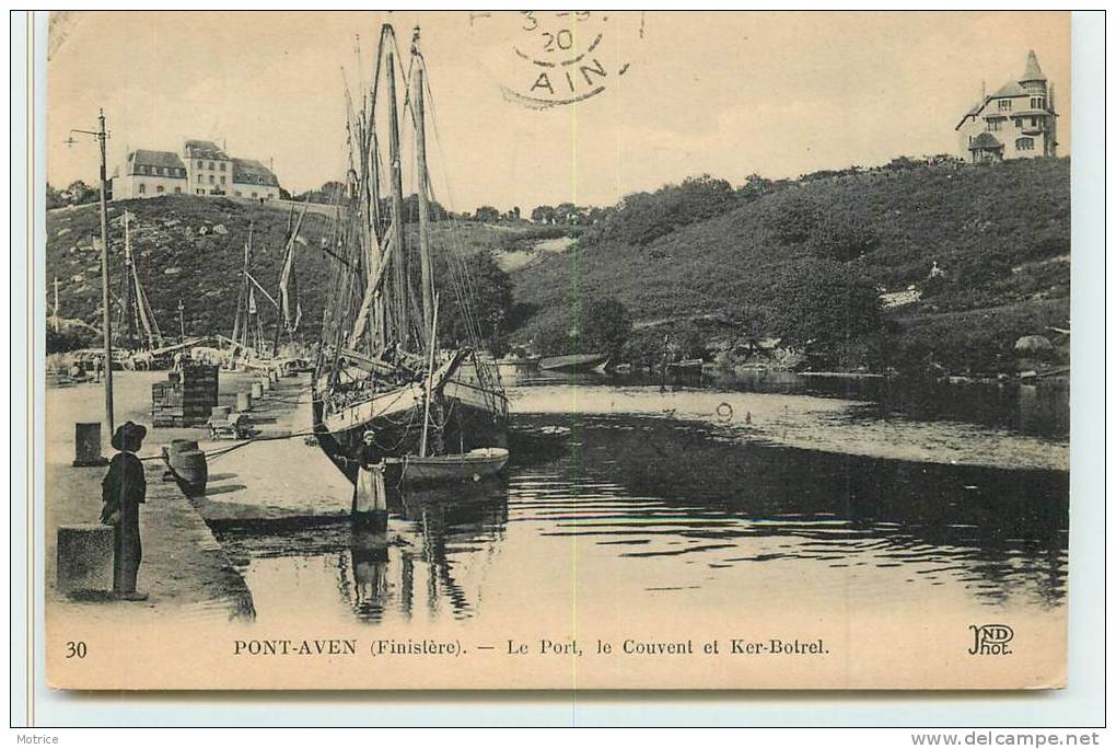 PONT-AVEN  -  Le Port, Le Couvent Et Ker-Botrel (carte 13,5cm X9cm) - Pont Aven