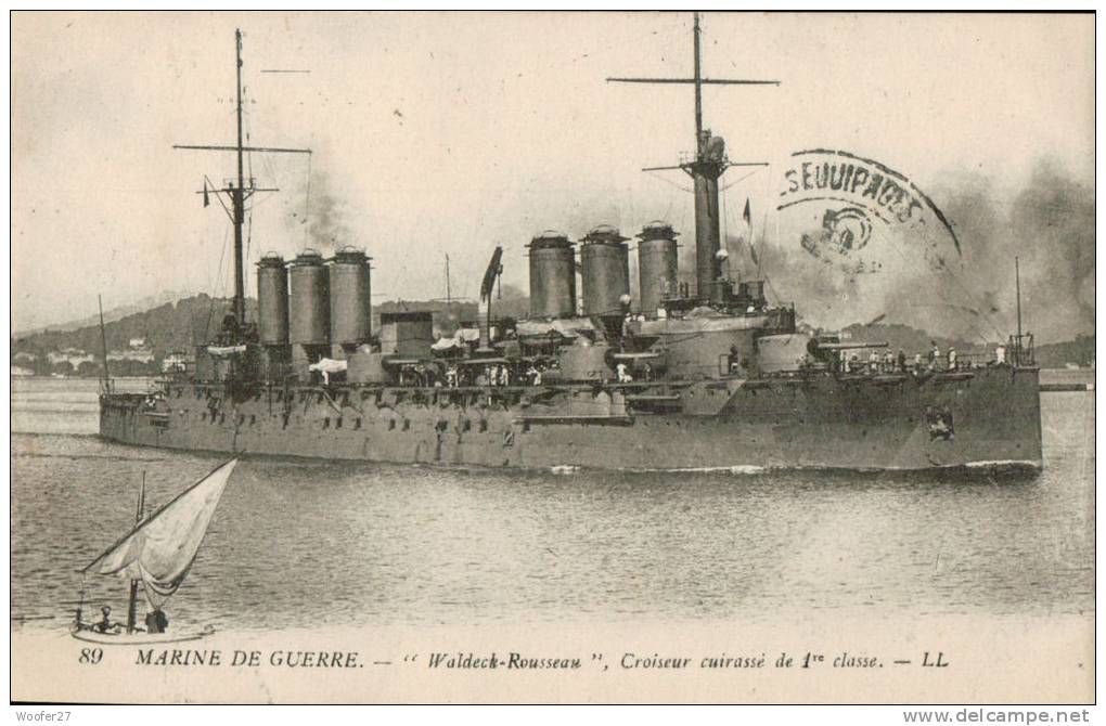 CPA MARINE DE GUERRE  ,WALDECK ROUSSEAU  Croiseur Cuirasé De 1° Classe - Guerre