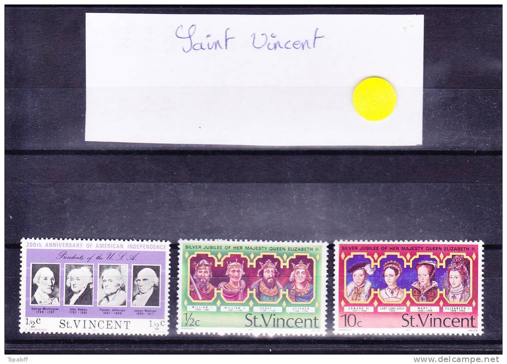 Lot De Timbres ** Sur Plaquette - St.Vincent (1979-...)