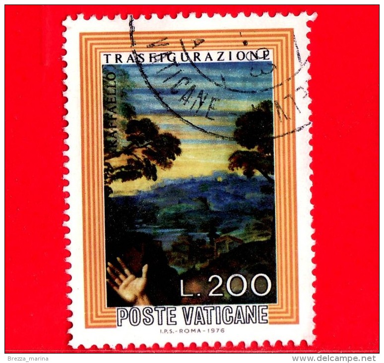 VATICANO  - USATO - 1976 - La Trasfigurazione, Opera Di Raffaello - 200 L. • Paesaggio Di Fondo - Used Stamps
