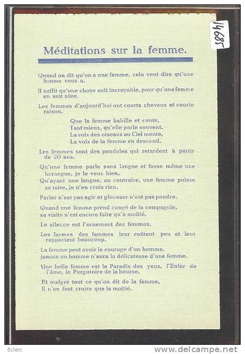 MEDITATIONS SUR LA FEMME  - TB - Contes, Fables & Légendes