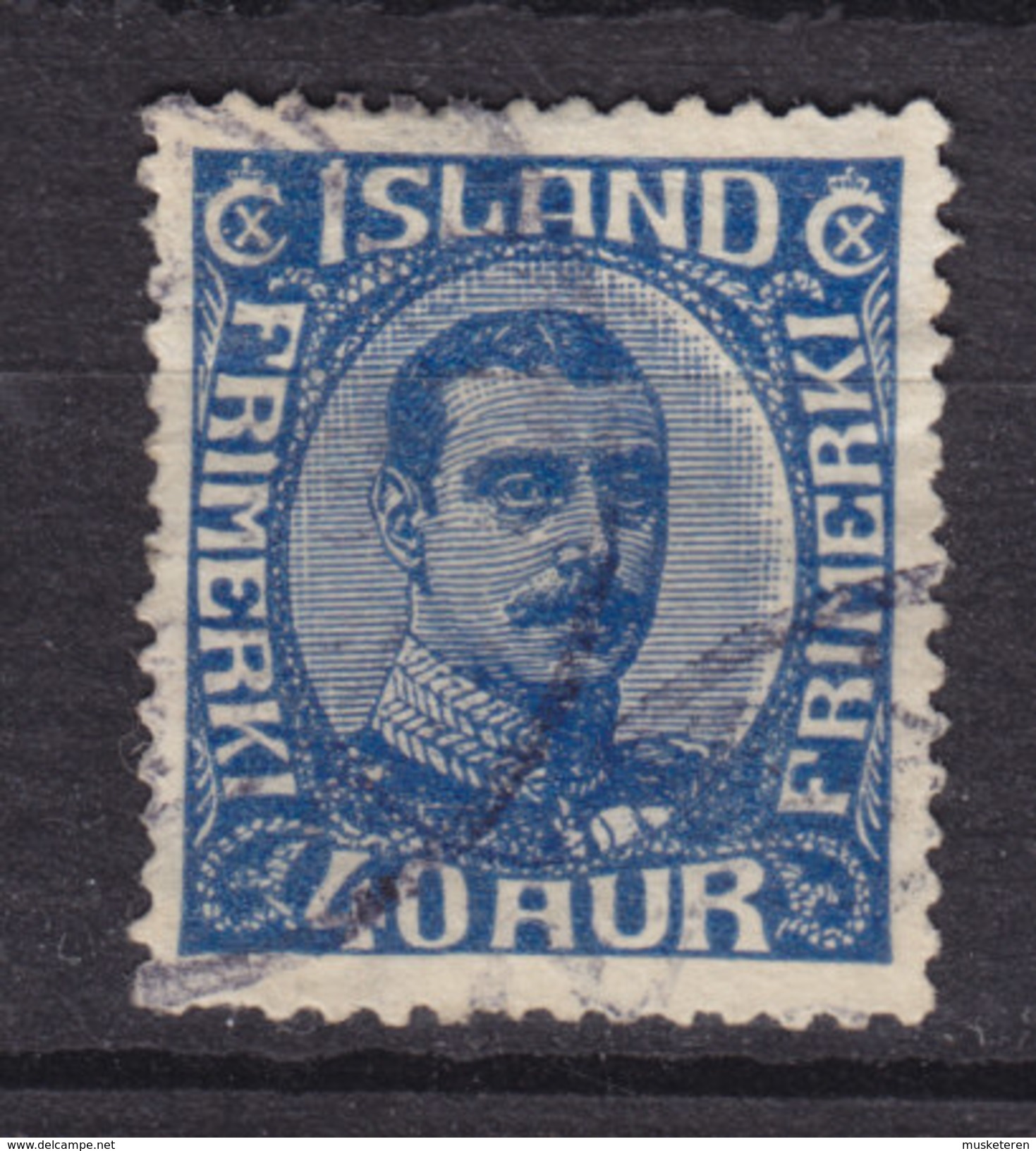 Iceland 1920 Mi. 94      40 A King König Christian X. - Used Stamps