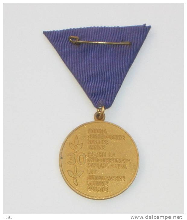 YUGOSLAVIA Medal  ** 30. YEARS OF JUGOSLAVIAN PEOPLES ARMY ** JNA Army - Yougoslavie Armee Medaille Militaire Military - Andere & Zonder Classificatie