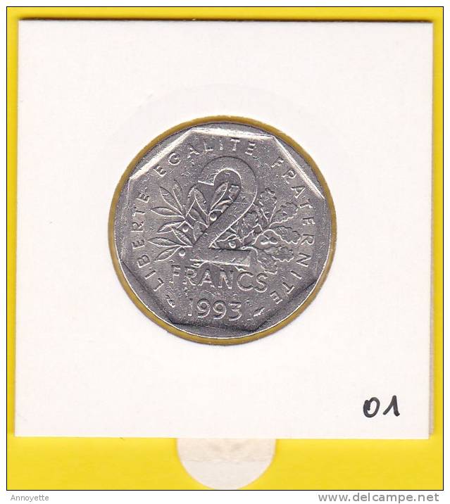 CINQUIÈME RÉPUBLIQUE - 2 FRANCS JEAN MOULIN 1993 - Herdenking