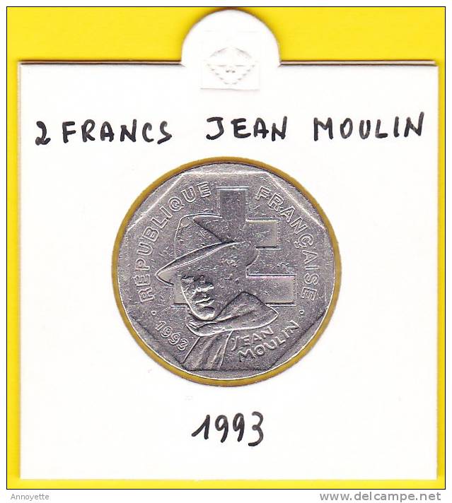 CINQUIÈME RÉPUBLIQUE - 2 FRANCS JEAN MOULIN 1993 - Conmemorativos