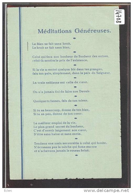 MEDITATIONS GENEREUSES - TB - Contes, Fables & Légendes