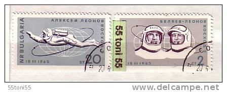 BULGARIA / Bulgarien 1965 SPACE - Voschod 2   2v.- Used/gest.(O) - Europa