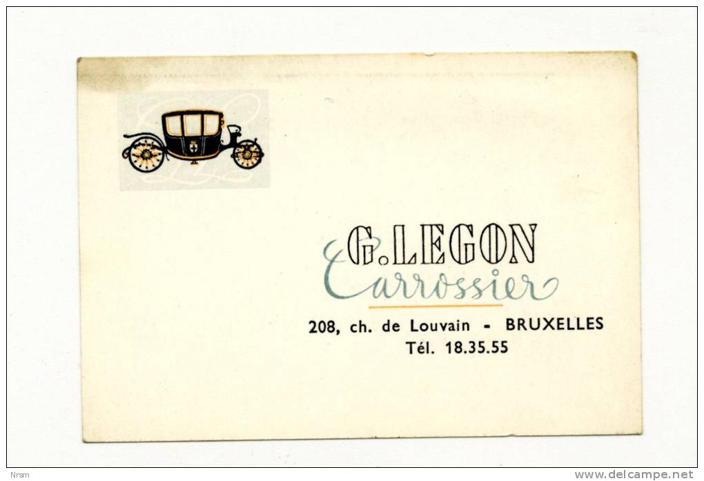 Carte De Visite Ancienne LEGON / Carrossier LEGON à BRUXELLES - Cartes De Visite