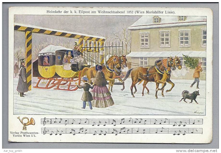 Post & Briefboten Postkutsche Weihnachten (1852) Krüzner - Poste & Facteurs