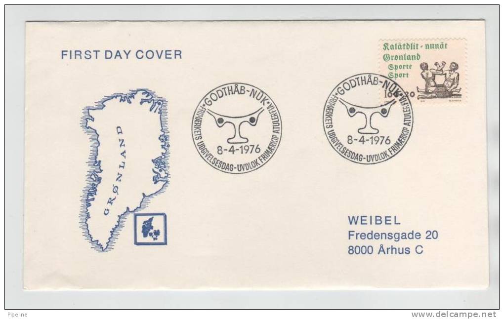 Greenland FDC Sport 8-4-1976 With Cachet Sent To Denmark - Altri & Non Classificati