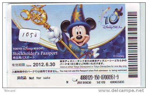 Disney Passeport Entreecard JAPON * TOKYO DISNEYLAND *  Passport (1050) JAPAN * STOCKHOLDERS - Disney