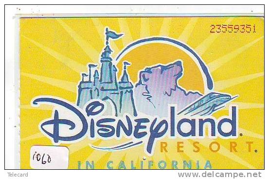 Disney Passeport Entreecard CALIFORNIA USA * DISNEYLAND *  Passport (1060) - Disney