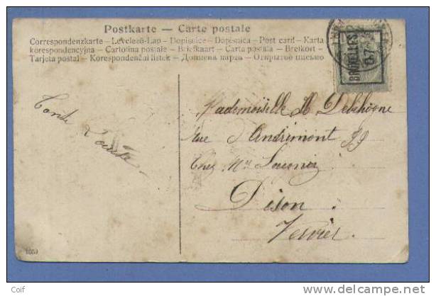 53 "met Preo BRUXELLES 07 " Op Postkaart, Ontwaard Met Cirkelstempel BRUXELLES - Typos 1906-12 (Armoiries)