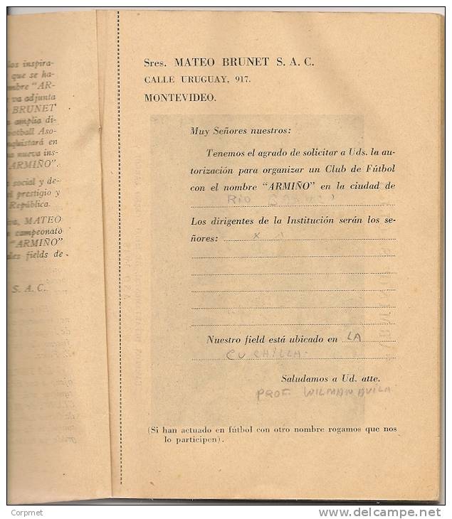 FUTBOL -  LEYES DE JUEGO Del FOOTBALL ASOCIACION - Montevideo 1946 - 112 Pág- Obsequio De ARMIÑO La Yerba De Los Gauchos - Sciences Manuelles