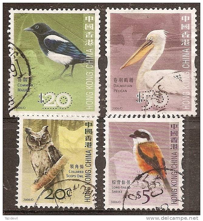 HONG KONG-CHINA - 2006 Four Different Birds. Owl. Used - Gebraucht