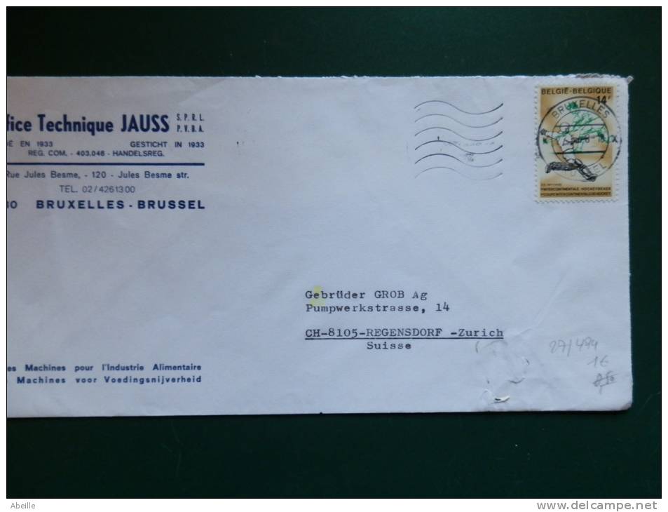 27/494   LETTRE   BELGE - Hockey (sur Gazon)