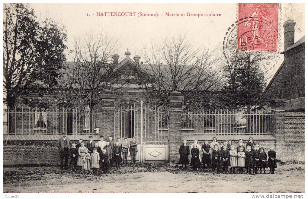 80 HATTENCOURT - Mairie Et Groupe Scolaire - Autres & Non Classés