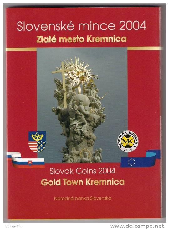 SLOVAKIA 2004. MINT SET COIN SET INCLUDES GOLD TOWN KREMNICA BIMETAL BI-METALLIC  TOKEN - Slovacchia