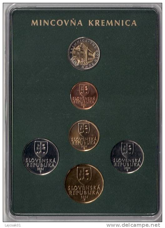 SLOVAKIA 2004. MINT SET COIN SET INCLUDES GOLD TOWN KREMNICA BIMETAL BI-METALLIC  TOKEN - Slowakei