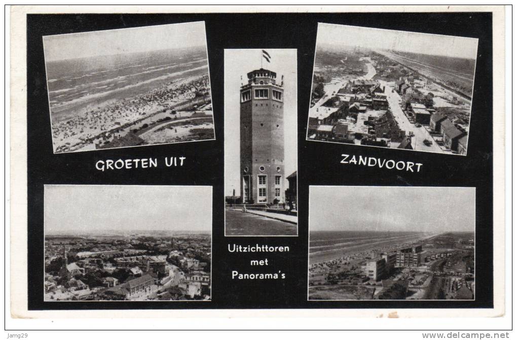 Nederland/Holland, Zandvoort, 5-luik, Uitzichttoren En Panorama's, 1955 - Zandvoort