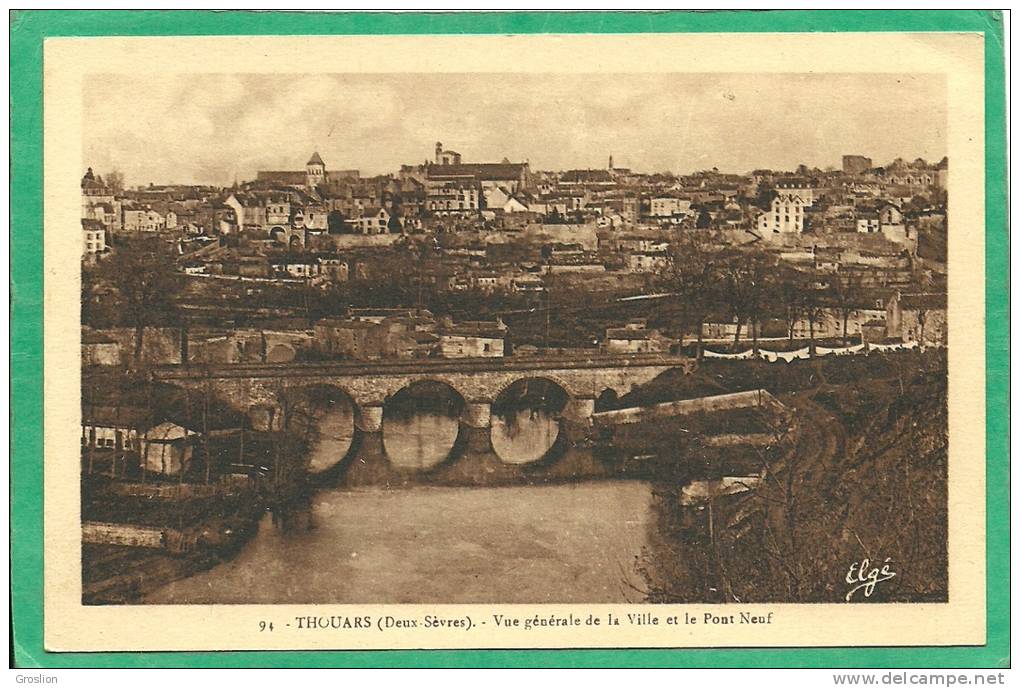 THOUARS    - VUE GENERALE DE LA VILLE ET LE PONT NEUF  94 - Thouars