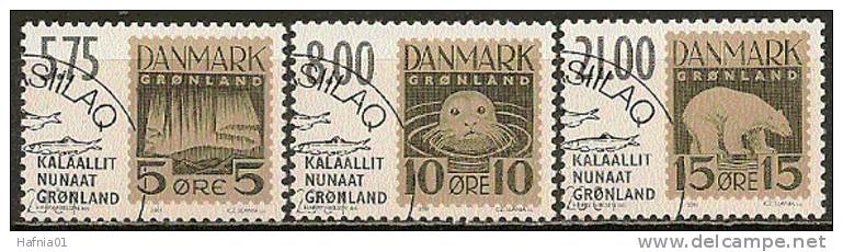 Czeslaw Slania. Greenland. 2001. Int.Stamp Exhibition HAFNIA&acute;01. Michel 271-73 USED. - Oblitérés