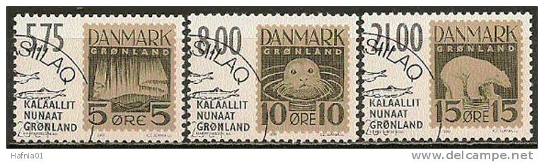 Czeslaw Slania. Greenland. 2001. Int.Stamp Exhibition HAFNIA&acute;01. Michel 271-73 USED. - Gebruikt