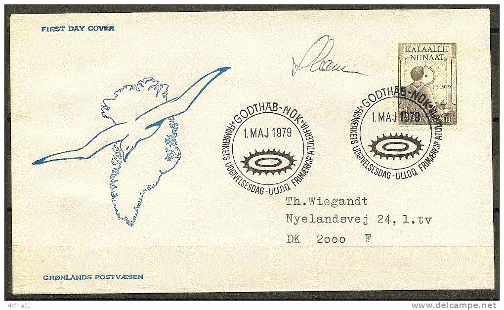 Czeslaw Slania. Greenland 1979.  Michel 115 FDC.    Signed. - FDC