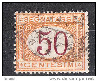 Italia   -   1870 - 94.  Segnatasse  50 C.  Viaggiato, Bello - Taxe