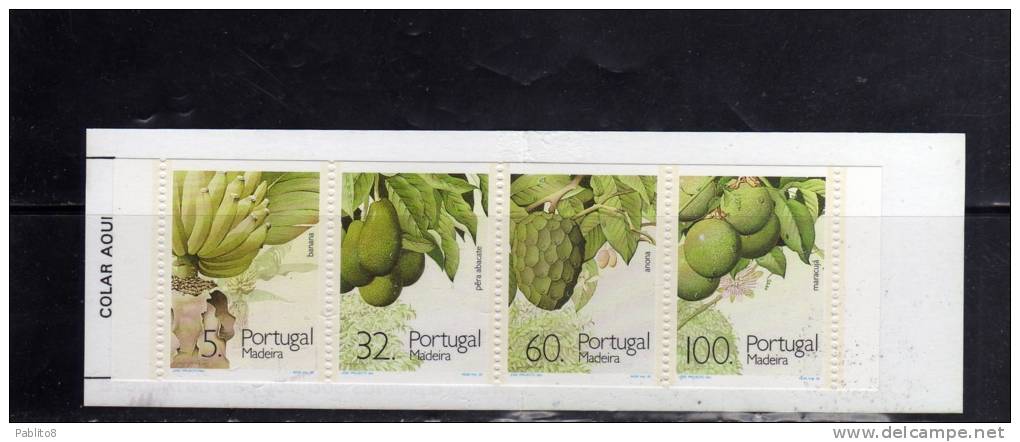 MADERA MADEIRA PORTUGAL 1990 SUB TROPICAL FRUITS AND PLANTS FRUTTI DI PIANTE TROPICALI MNH BOOKLET LIBRETTO - Madeira