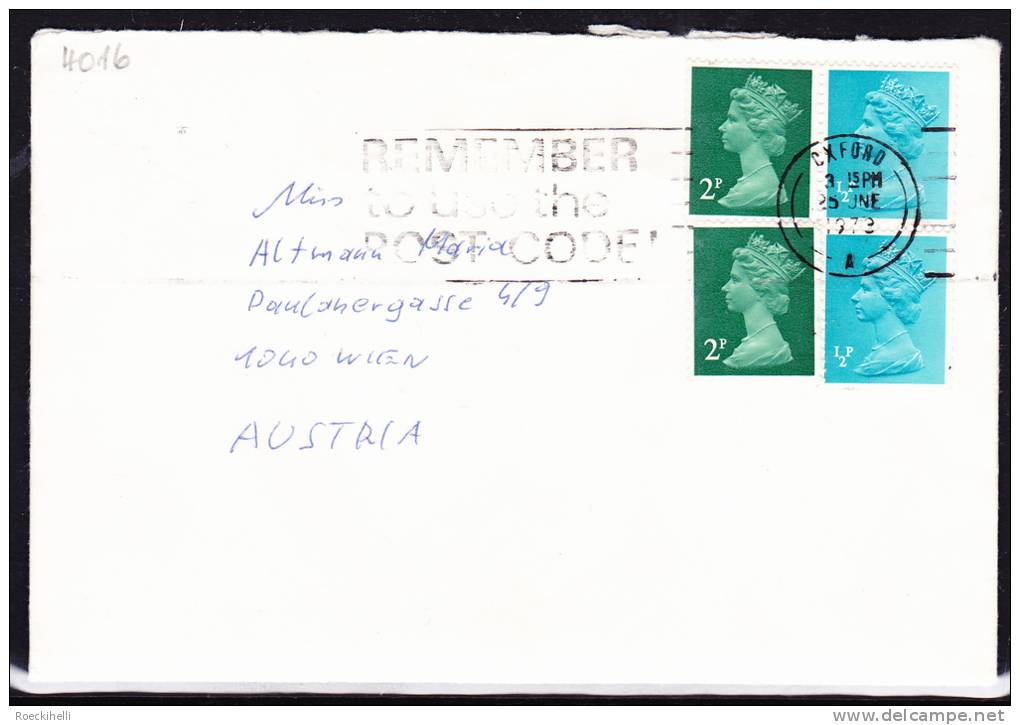 1972 - GB/UK -   Bedarfsbeleg, Gelaufen Von Oxford Nach Vienna / Austria - S.Scan (gb/uk 4016) - Covers & Documents