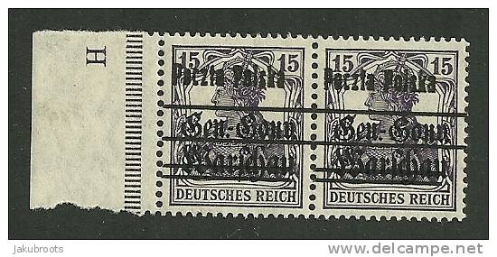 1918 GERMANIA  PAIR 15 F. STAMPS   OVERPRINT  "  Poczta  Polska  "   &  Gen.Gouv. Warschau - Used Stamps