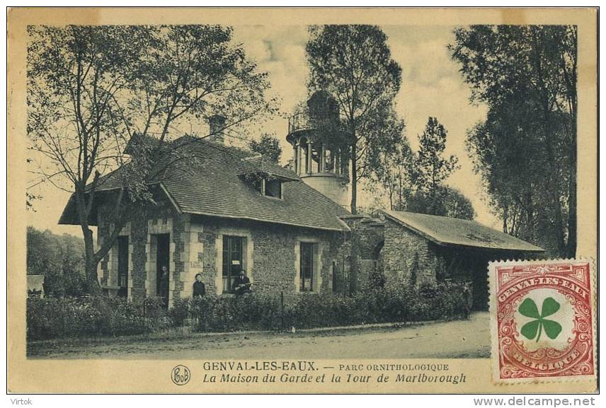 Genval-les-Eaux ; La Maison Du Garde Et La Tour De Marlbourough(avec Timbre Genval Les Eaux ) Ecrit 1921 Avec Timbre - Other & Unclassified