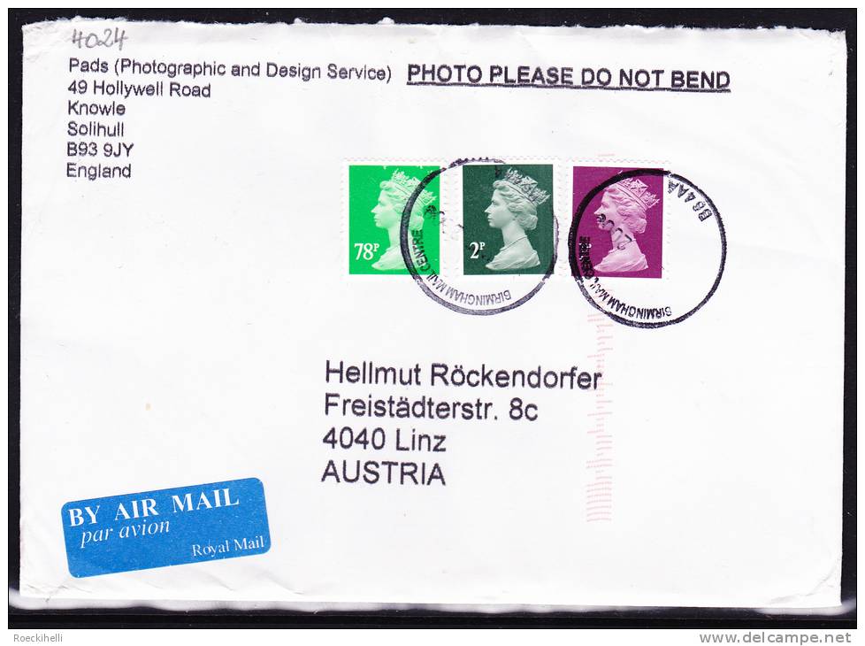 ? 2009 - GB/UK -   Bedarfsbeleg, Gelaufen Von Birmingham  Nach  Linz  / Austria  - S.Scan (gb/uk   4024) - Storia Postale