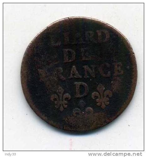 - FRANCE LOUIS XIV . LIARD DE FRANCE 1655 . ATELIER D   . - 1643-1715 Ludwig XIV.