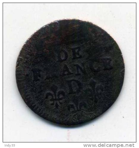 - FRANCE LOUIS XIV . LIARD DE FRANCE 1656 . ATELIER D   . - 1643-1715 Ludwig XIV.