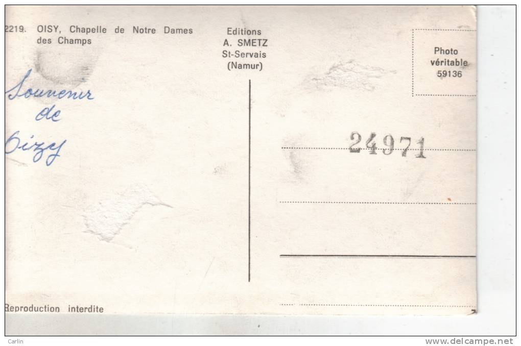 Oizy   ( Carte Provenant Des Archives Des Editions Smetz RECOUPEE Pour Les Besoins ) - Bièvre